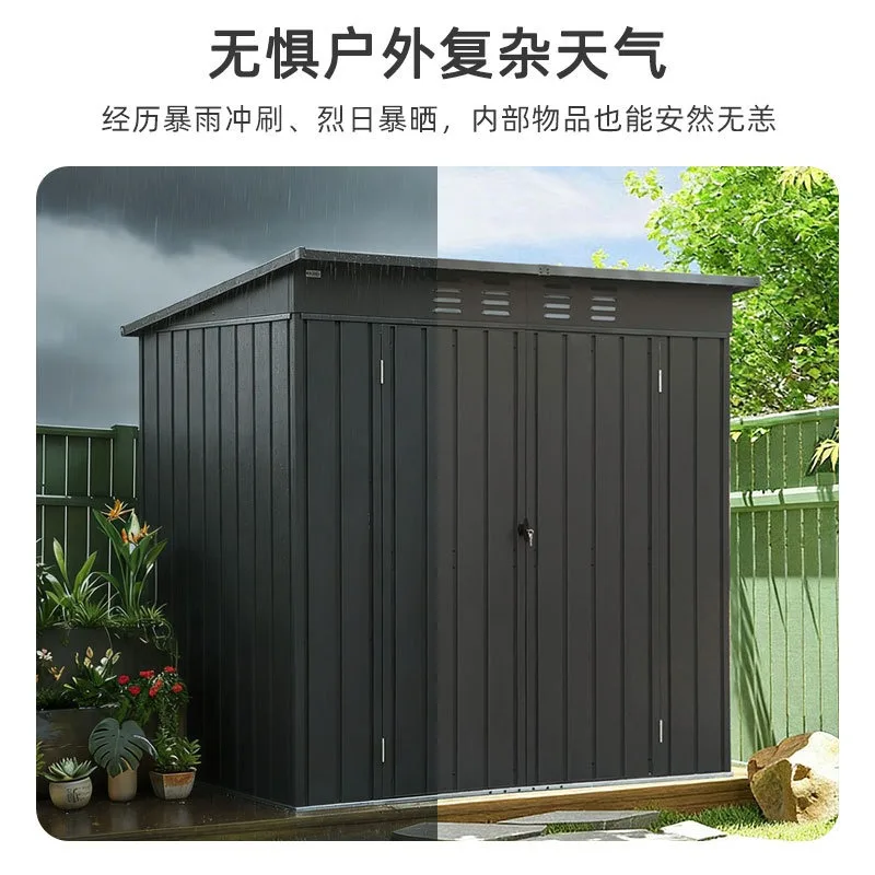 Linya Outdoor Metal Storage Room Patio Garden Tool Room Outdoor Large Capacity Storage Cabin Utility Room