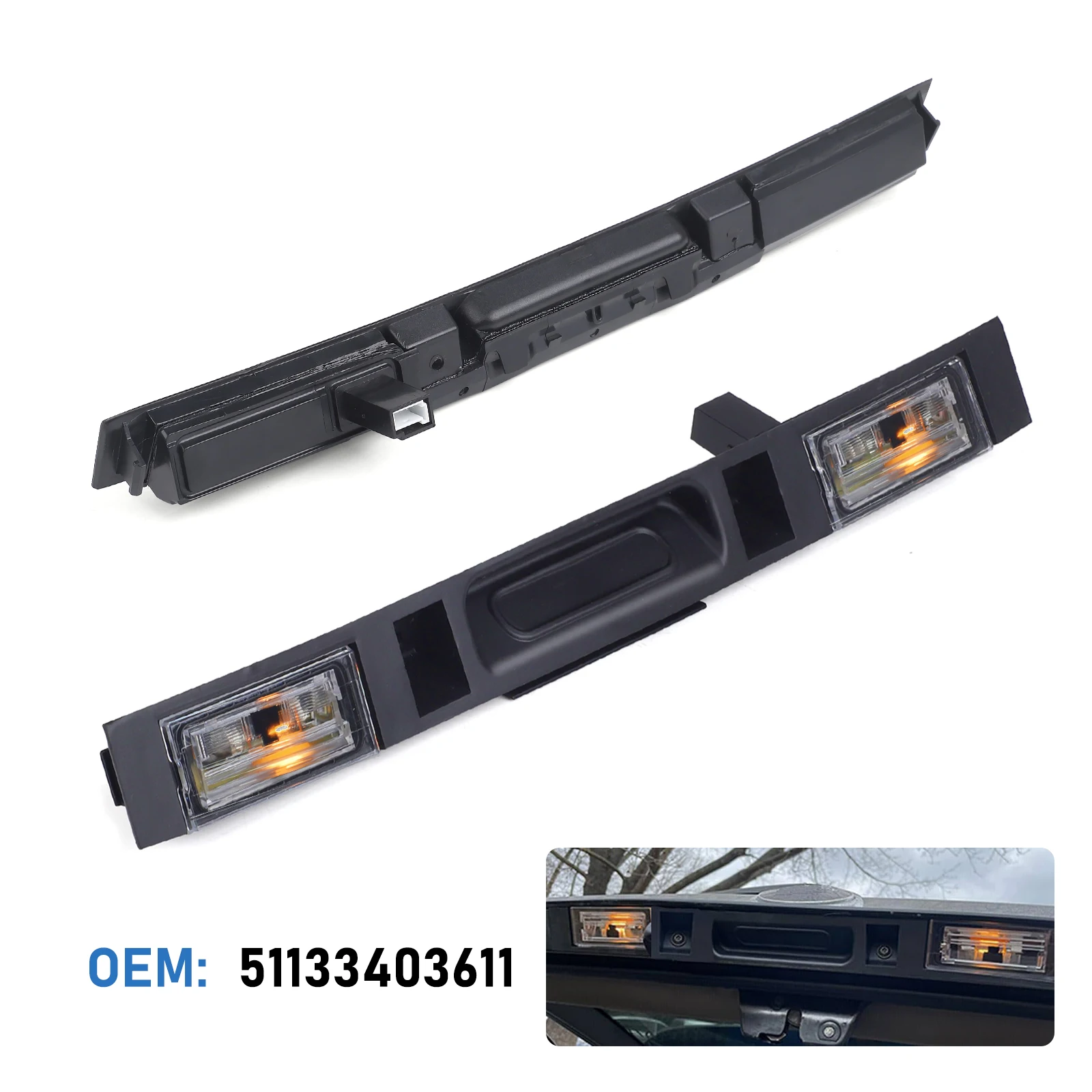 

1 Pcs Rear Trunk Lid Tailgate Handle With Button 51133403611 For BMW E83 X3 2004 - 2010 Black Tailgate Switch Assembly With Lamp