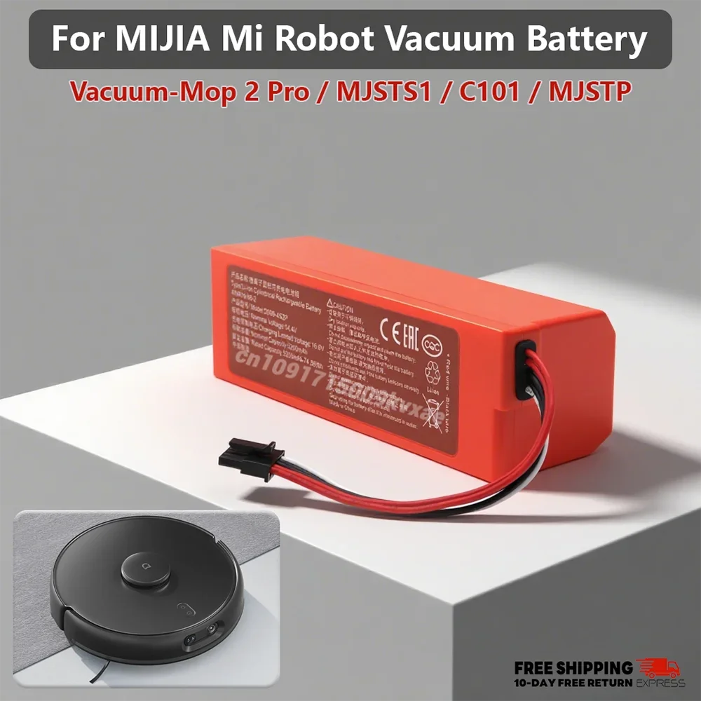 for Xiaomi MIJIA Robot Mop 2 Pro Replacement Battery D099-4S2P S1-260-4S2P 5200mAh MJSTS1 C101 MJSTP Lithium Pack