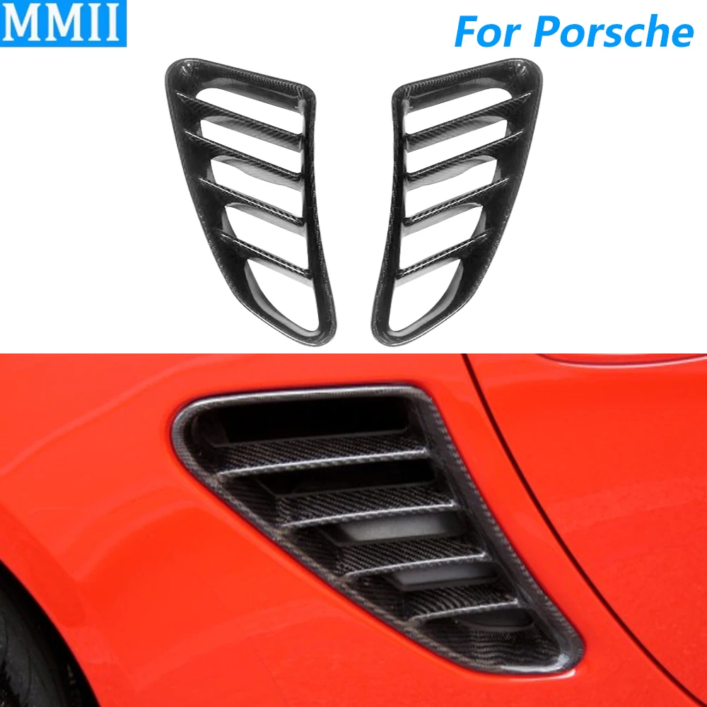 For Porsche Boxster 987 2005-2012 Real Dry Carbon Fiber Front Rear Side Fender Spoiler Air Intake Vent Cover Car Accessories