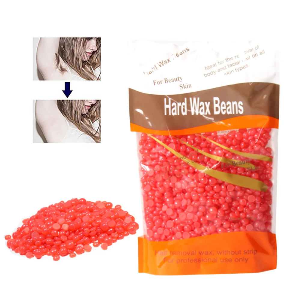 

300G Painless Bead Beans No Bead Strips Hard Wax Painless Hair Removal Beans Depilatory Wax For All Skin Types Red
