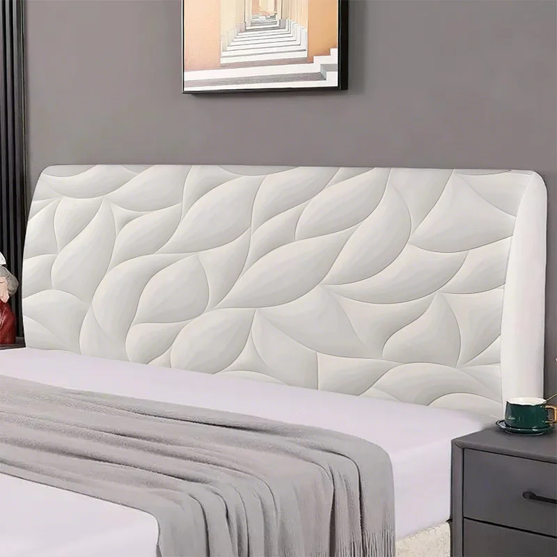 

1 шт. белое покрывало на изголовье кровати с рельефным узором в виде листьев, минималистичный абстрактный стиль, 2D-принт, защита изголовья кровати