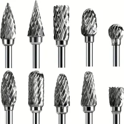 Carbide Burr Set Compatible with Dremel 1/8