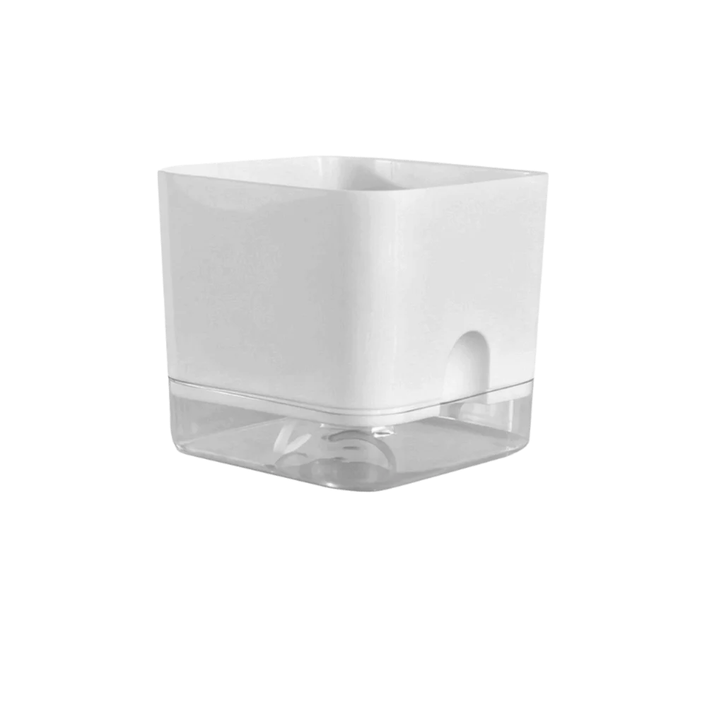 Simple Square Shape Self Watering Plant Pots Drainage Hole 2-Layer Design Plant Pots Plastic Patchwork Lazy Flowerpot Home
