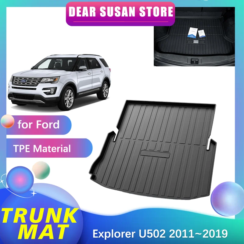 

Специальный автомобильный коврик для заднего багажника Ford Explorer U502 2011 ~ 2019,2012 2013 2014 2015 2016 2017 20 коврик для хранения из ТПЭ, водонепроницаемый напольный коврик, подкладка для прокладки, аксессуары