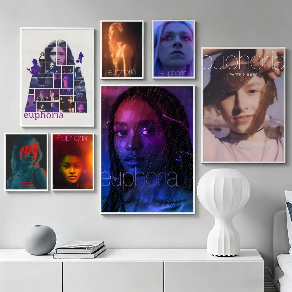 Affiches série E-Euphoria en aquarelle et graffiti, art mural amusant, cadeaux décoratifs pour salon, chambre à coucher