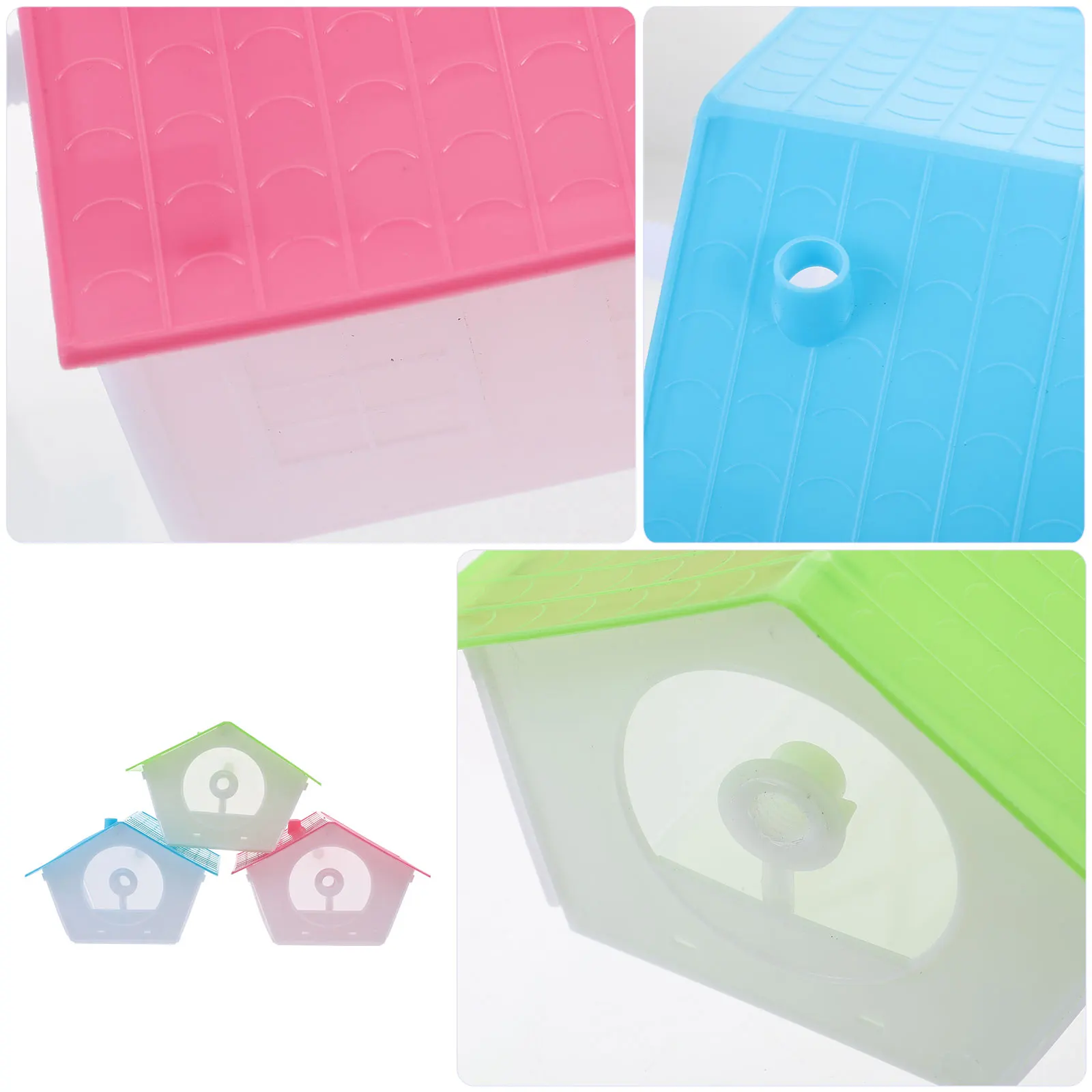 

3 Sets Bird House Plastic Feeder Household Nest Breeding Box Hideout Garden Balcony Decor Portable Easy Clean Smooth Surface