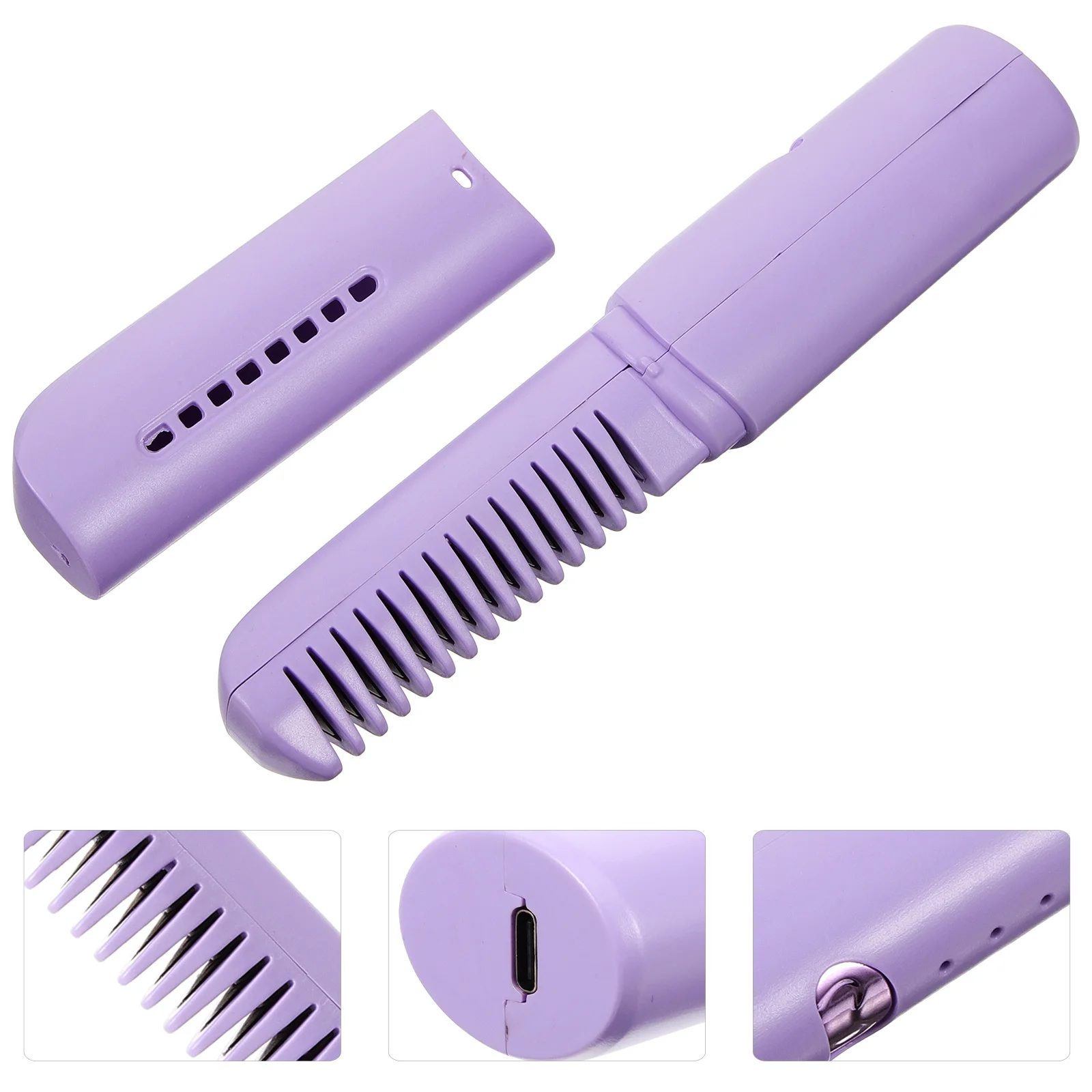 Heated Hair Straightening Comb Rechargeable Portable Styler with Massage Function for Healthy Shine Anytime Anywhere