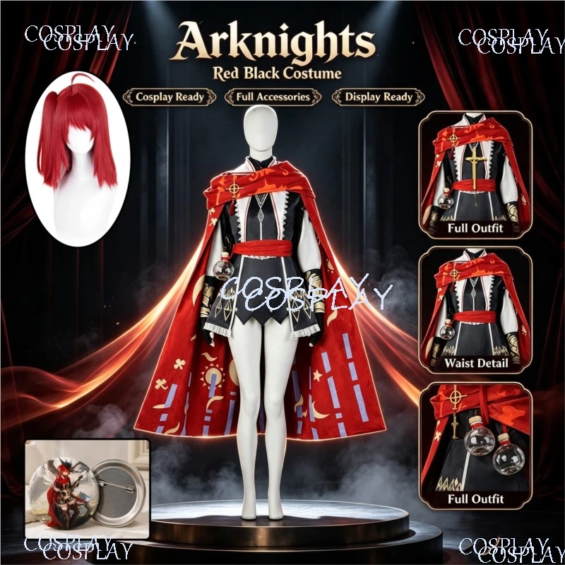 Arknights Exusiai Wings Seeking Song Cosplay Costume Game Cos Outfit With Red Wig Female Suit For Halloween Comic Con Role Play
