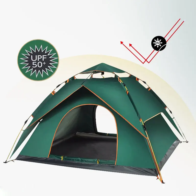 Wholesale Waterproof Backpacking Tents 3-4 Person Family Outdoor Camping Tent Automatic Pop Up Tent