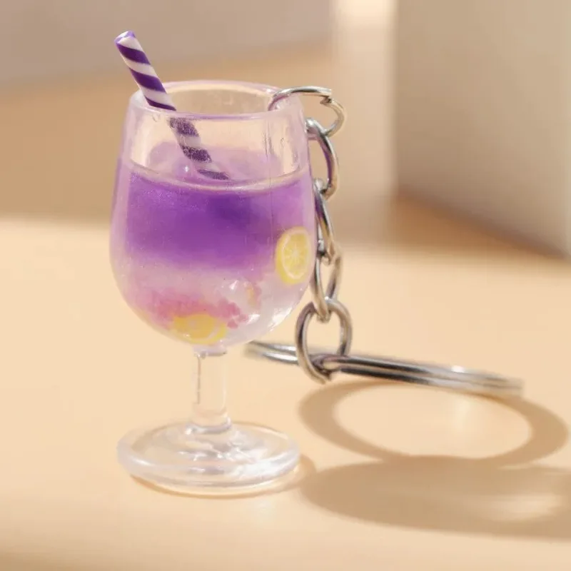 1 ud. Llavero con dije de jugo de frutas, bonito y moderno, para vacaciones de verano, colgante de moda para mujer, para llaves, bolso, mochila, regalo de cumpleaños