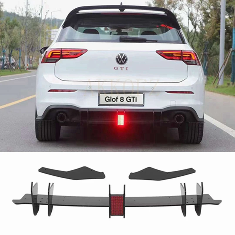 

FOR Volkswagen Golf 8 GTI MAX Special High-quality ABS Material Car Rear Bumper Diffuser with LED Light