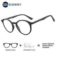 BLUEMOKY (talla L) gafas graduadas redondas retro para mujeres y hombres, gafas ópticas progresivas fotocromáticas de corrección médica