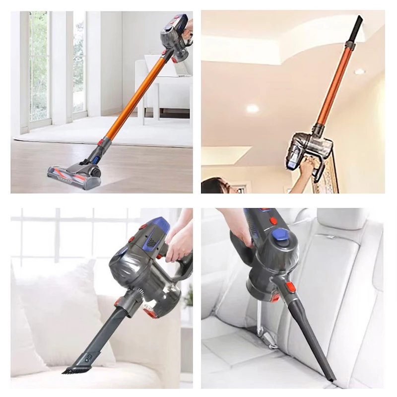 Aspiradora de mano inalámbrica, potente succión de 25kPa, doble Motor, iluminación LED, batería desmontable, limpiador de polvo inalámbrico para el hogar