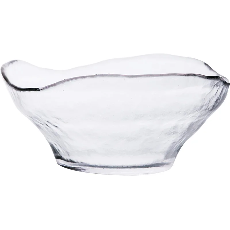 

Прозрачная стеклянная чаша в скандинавском стиле, ледниковая салатница, креативная фруктовая миска неправильной формы