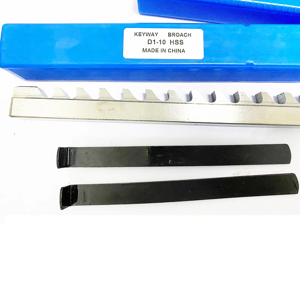 10 มม.D Push-Type Keyway BroachขนาดเมตริกHSSความเร็วสูงเหล็กและ 2 ShimสำหรับCNC Routerโลหะเครื่องมือตัดโลหะ