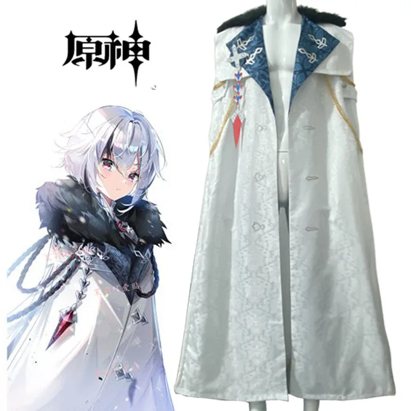 

Fatui Harbinger Cosplay Costume Arlecchino Cloak Columbina Cloak SR Anime Halloween Fatui Harbinger Outfits Columbina Coat