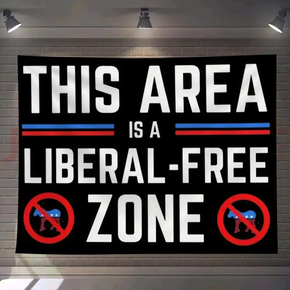 This Area is A Liberal-Free Zone Tapestry For Bedroom Living Room Outdoor Wall Decor Simple Stylish Art Piece Vertical Design