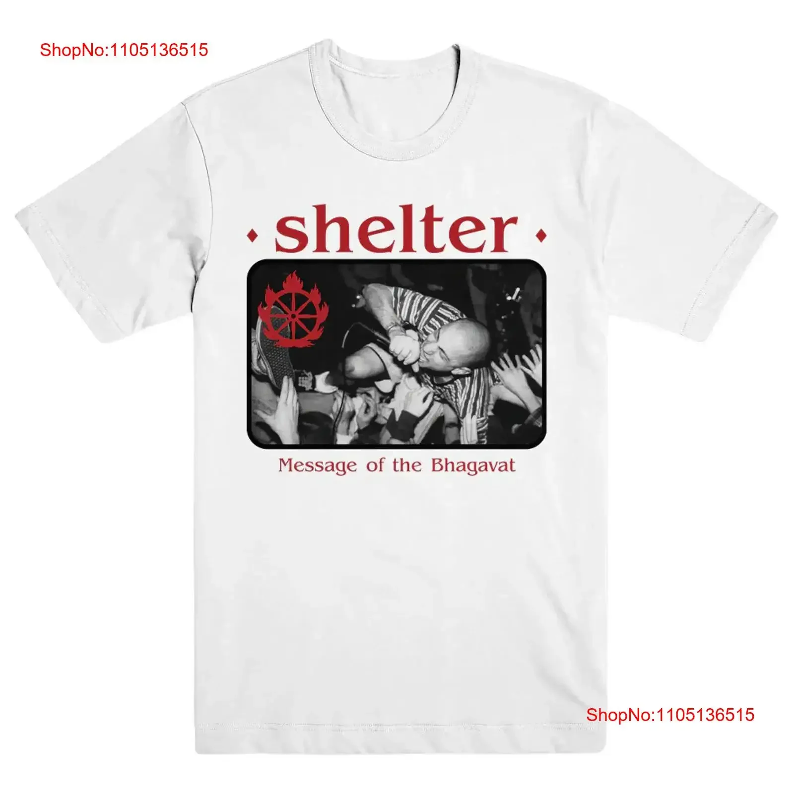 New Shelter Message Of The Bhagavad Cotton White All Size T Shirt For Men TU411 vintage Washed Stylish Slightly Stretched