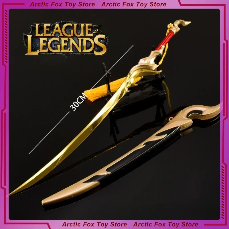 

30cm New LOL Yasuo Arms Game Figure Peripheral Metal Model Weapons and Props Desktop Decoration Ornaments Birthday Gifts Toys