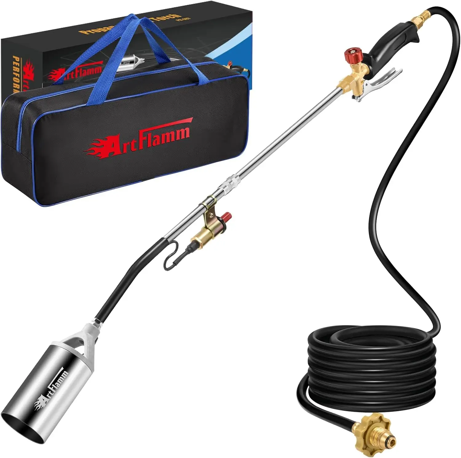 

Portable Propane Torch Kit with Storage Bag, High Output BTU Flame Gun for Weeds, Campfires & Snow Melting
