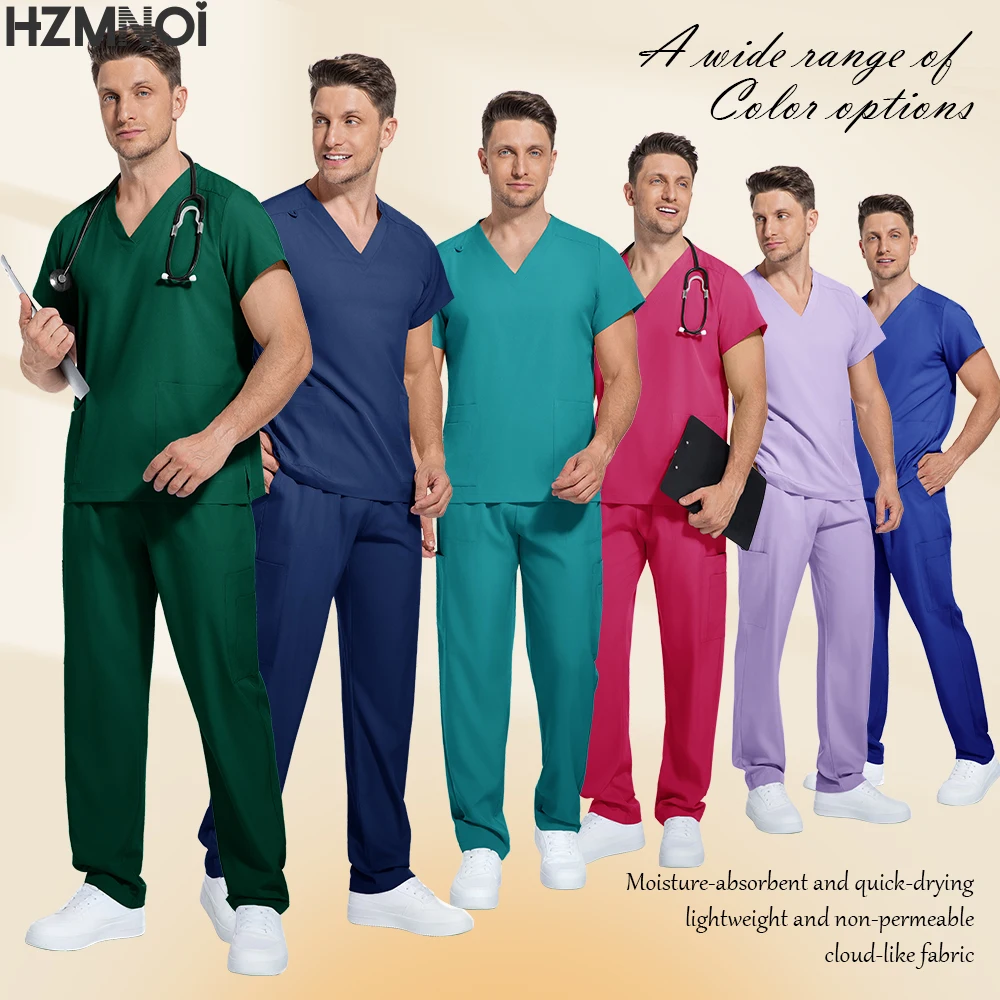Sei colori unisex a maniche corte farmacia infermiera uniforme medico ospedaliero abbigliamento da lavoro uniformi per chirurgia dentale orale set di scrub medico