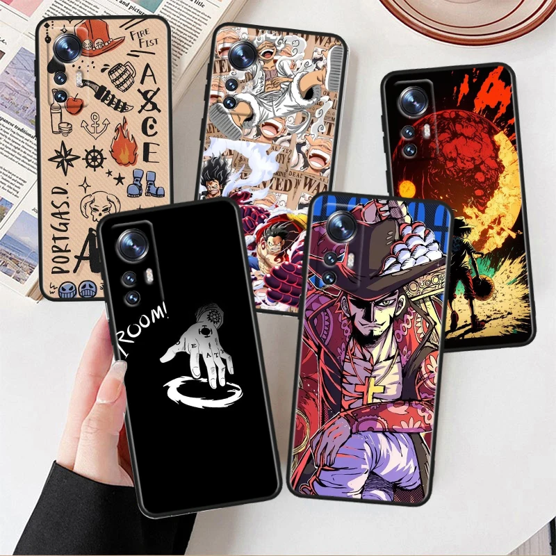 One Pieces Anime For Xiaomi Mi 10T 10S 9T 9 SE 8 A3 A2 A1 6X 5X CC9E Note 10 Lite Pro Mix 3 Black Soft Phone Case Phone Case