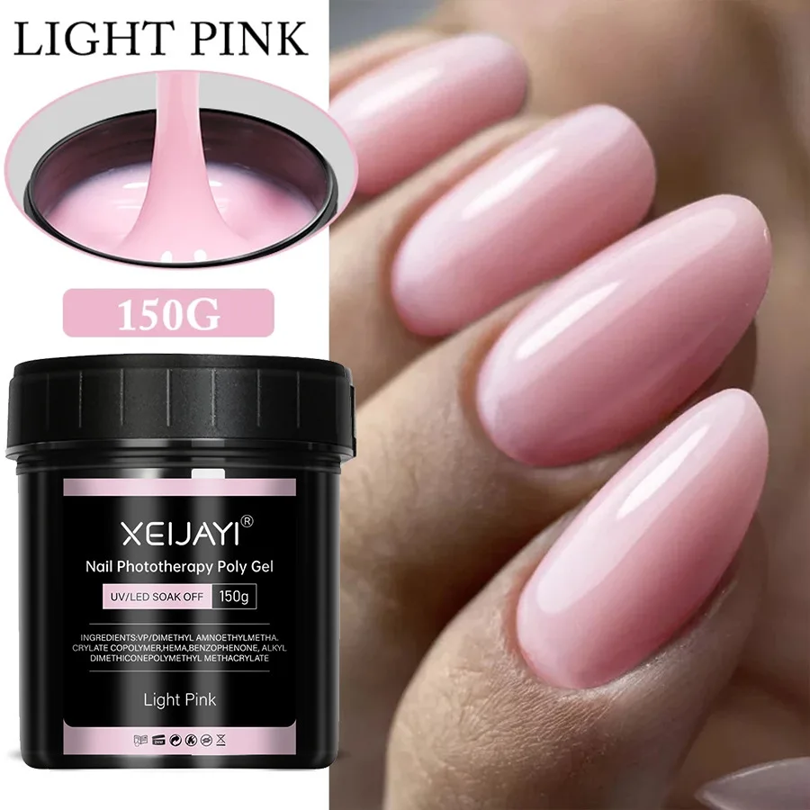 

150g Jelly Gel Nail Extension Gel Milky White Nude Pink Fast Building UV Nail Hard Gels Self Leveling Construction Gel For nails