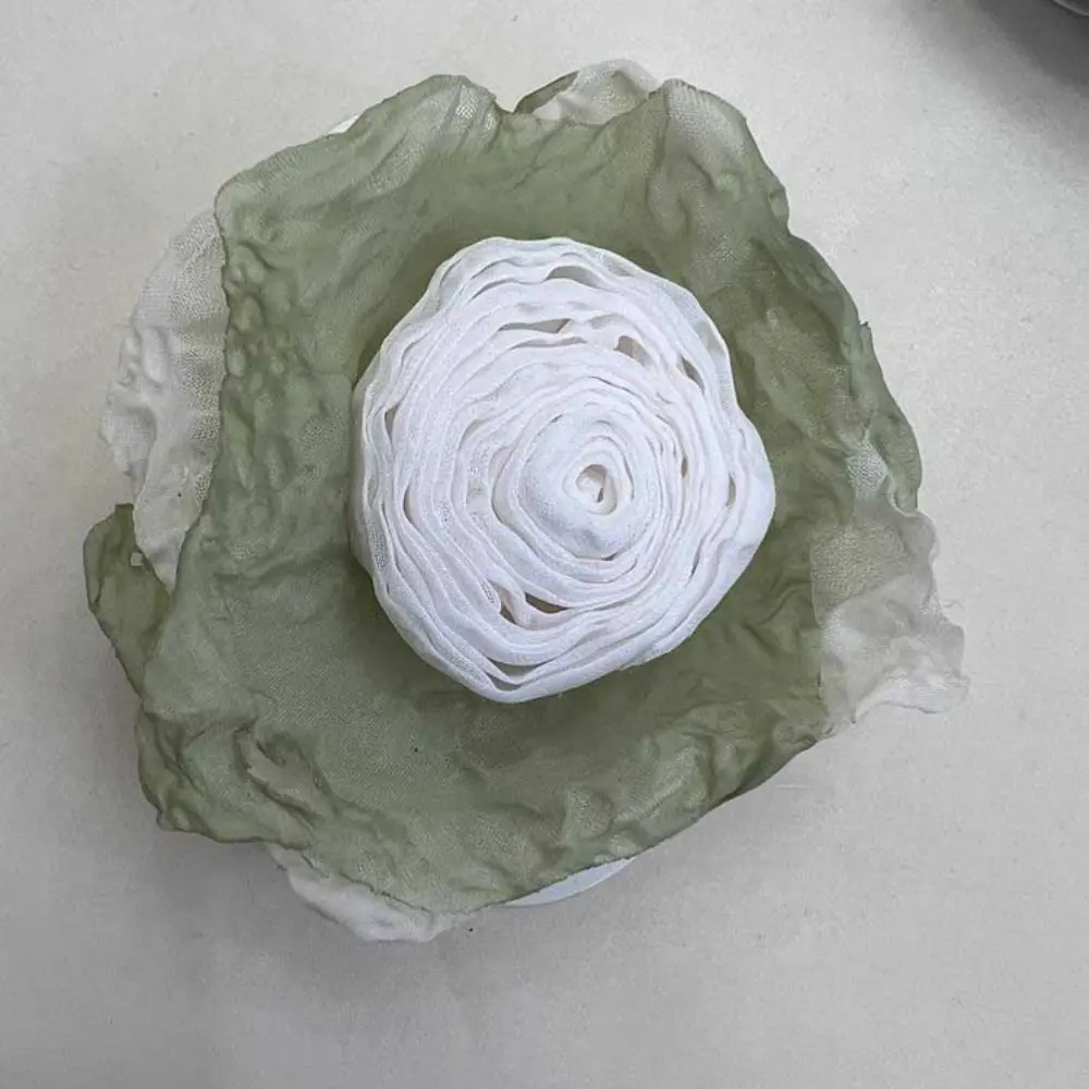 

9CM Rose Fabric Artificial Flower Retro Women Headdress 3D Mesh Flower Clothing Hats Decoration Dress Corsage Headband Flower