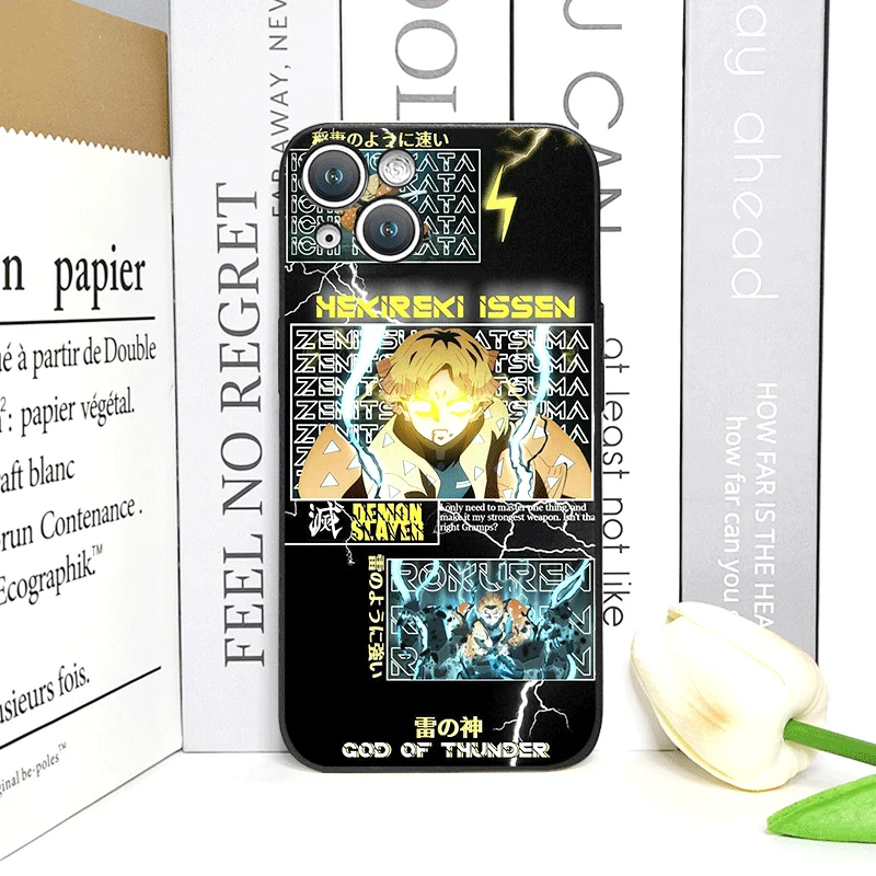 Custodia per telefono Cartoon Anime Demon S-Slayer per IPhone 16 12 11 14 13 15 Pro Max Mini X XS MAX XR SE2 7 8 14Plus Cover morbida in silicone