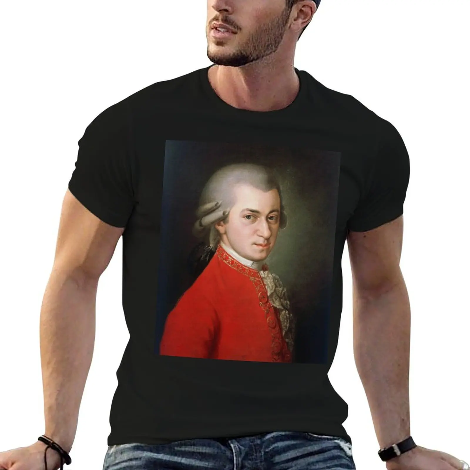

Wolfgang Amadeus Mozart T-Shirt t shirt for man 100 percent cotton t shirts for man cotton t shirts for man slim fit T-Shirt
