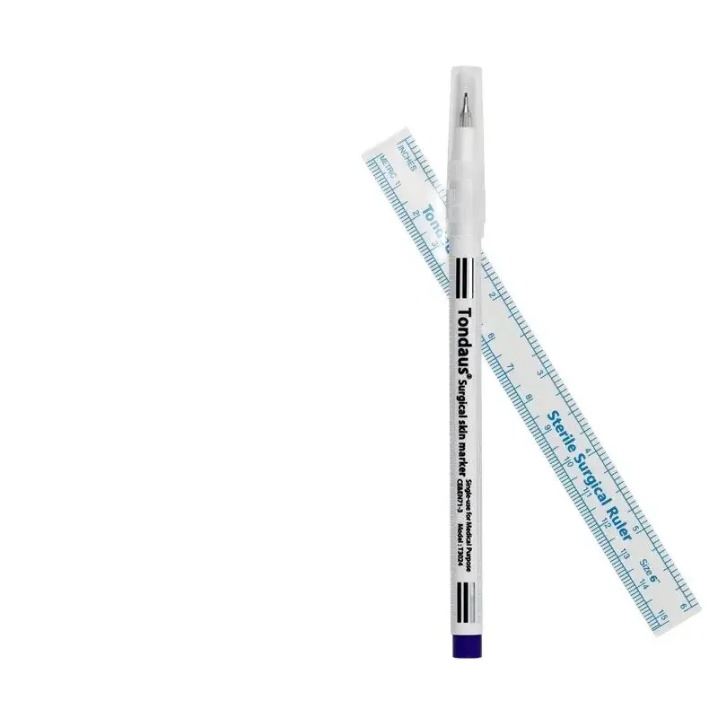 Double head Sterilize marker pen Surgical skin marker pen with measuring tapes