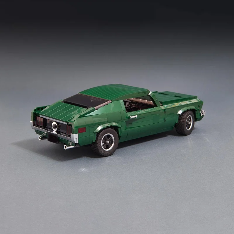 1402pcs MOC Fordes Mustangs GT BULLITT Lowered Adapted Roof Sides Cars Model Building Blocks Christmas Gift Toys Collection