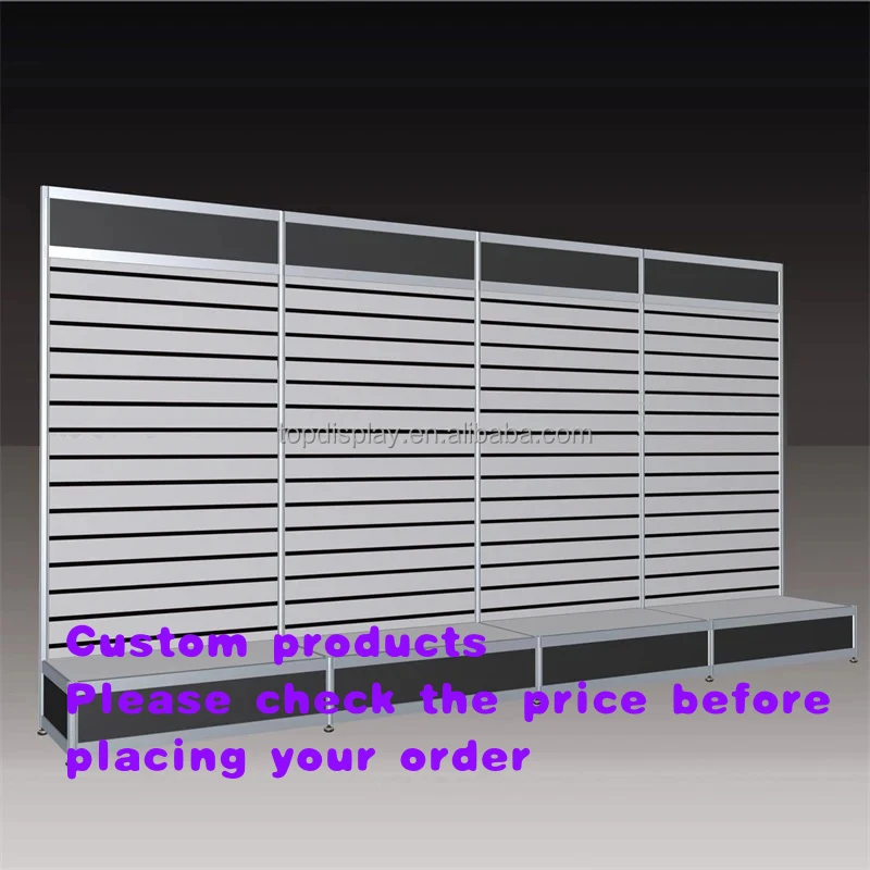custom.Custom Printed Aluminum Advertising Promotion Shelf Showcase Stand Exhibition Slat Wall Trade Show Booth Display