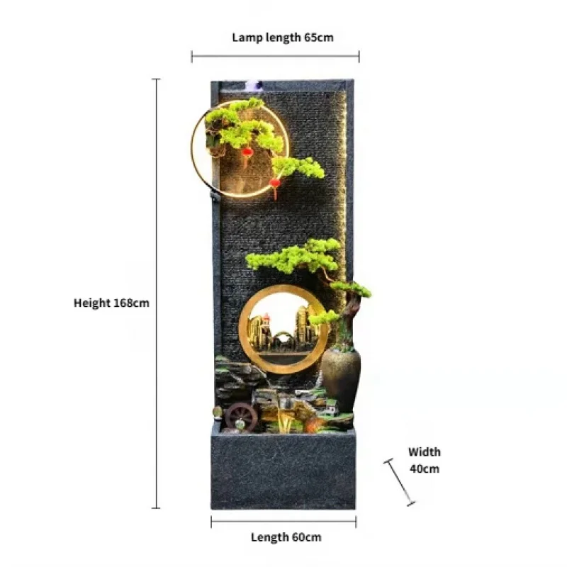 custom.Housewarming Ornament Indoor  Fountain Entrance Hall Decoration Office Partition Outdoor Backyard Rockery Fou