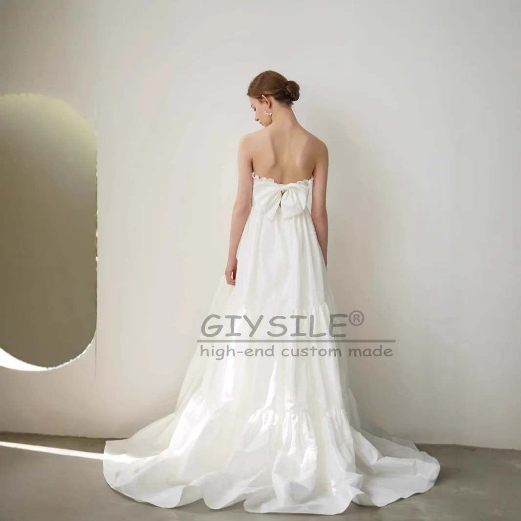 GIYSILE Customized French Strapless Light Wedding Dresses Luxury 2025 Floral Decor Elegant A-line Dress vestidos de novia boda