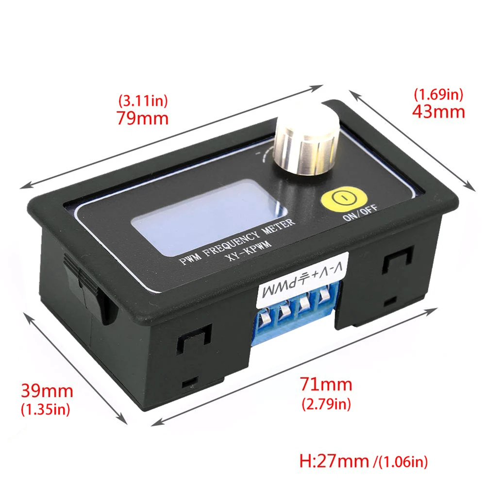 XY-KPWM Signal Generator PWM Frequency Meter DC 3.3V-30V 5-30mA 1Hz-150kHz Adjustable Pulse Duty Cycle LCD Display