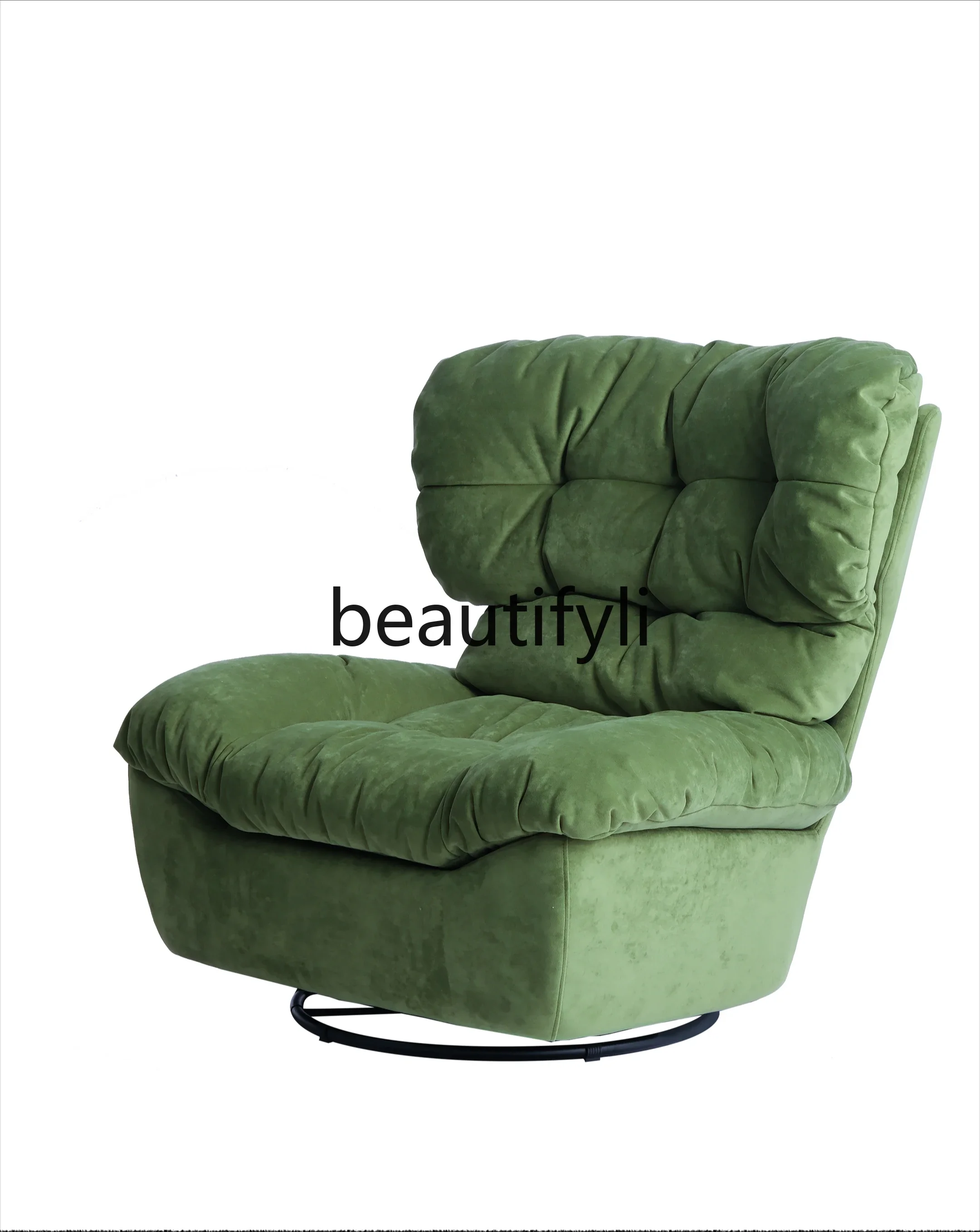 Medieval Green First Class Series Down Rocking Chair Single Sofa Large Backrest Swivel Chair