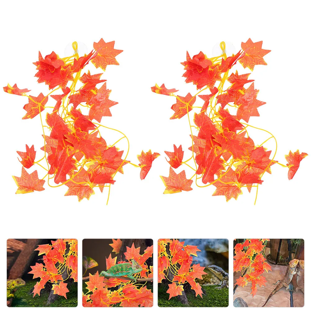 

2Pcs Natural-Looking Artificial Reptile Plants Terrarium Plastic Landscape Plants Reptile Box Decor Bearded Dragon Accessories