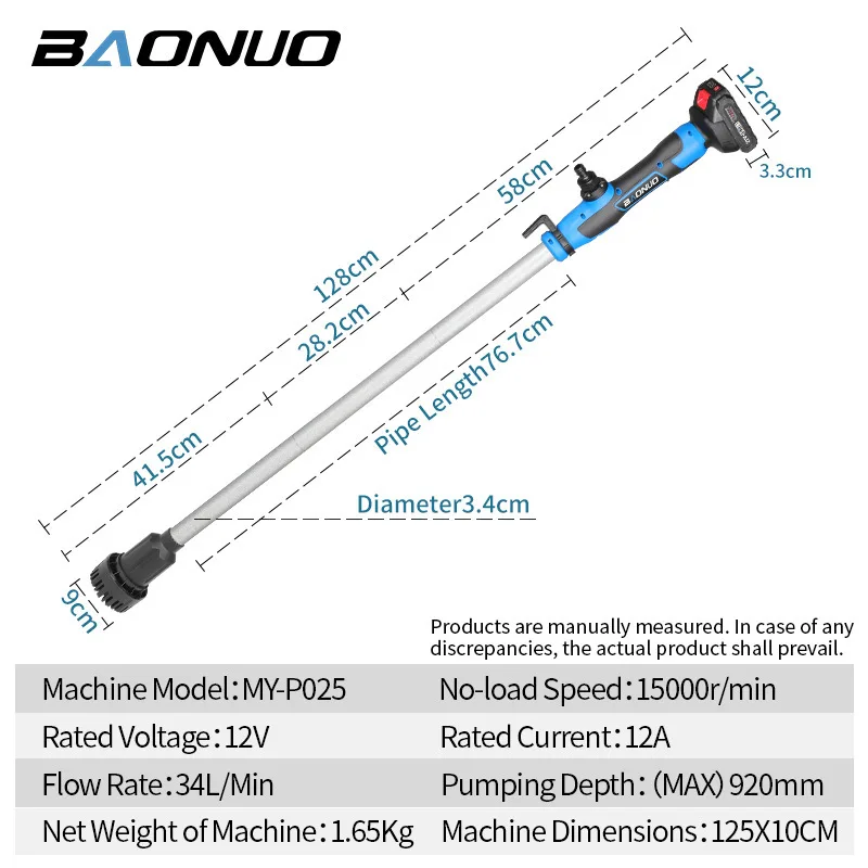 12V portablefoldable Cordless Water Pump Electric Water/Oil Pump Cordless Stick Utility Transfer Pump Garden Boat Pool