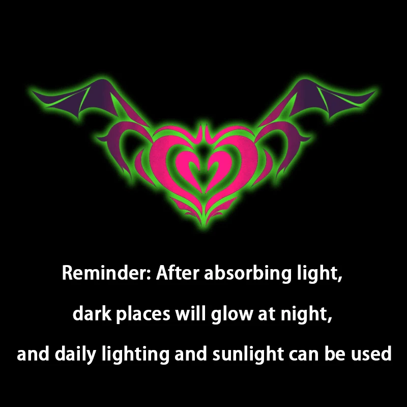 Angel Wings Chest Female Abdominal Sexy Temporary Stickers Colorful Night Light Waterproof Sweatproof Charm Tattoo Stickers