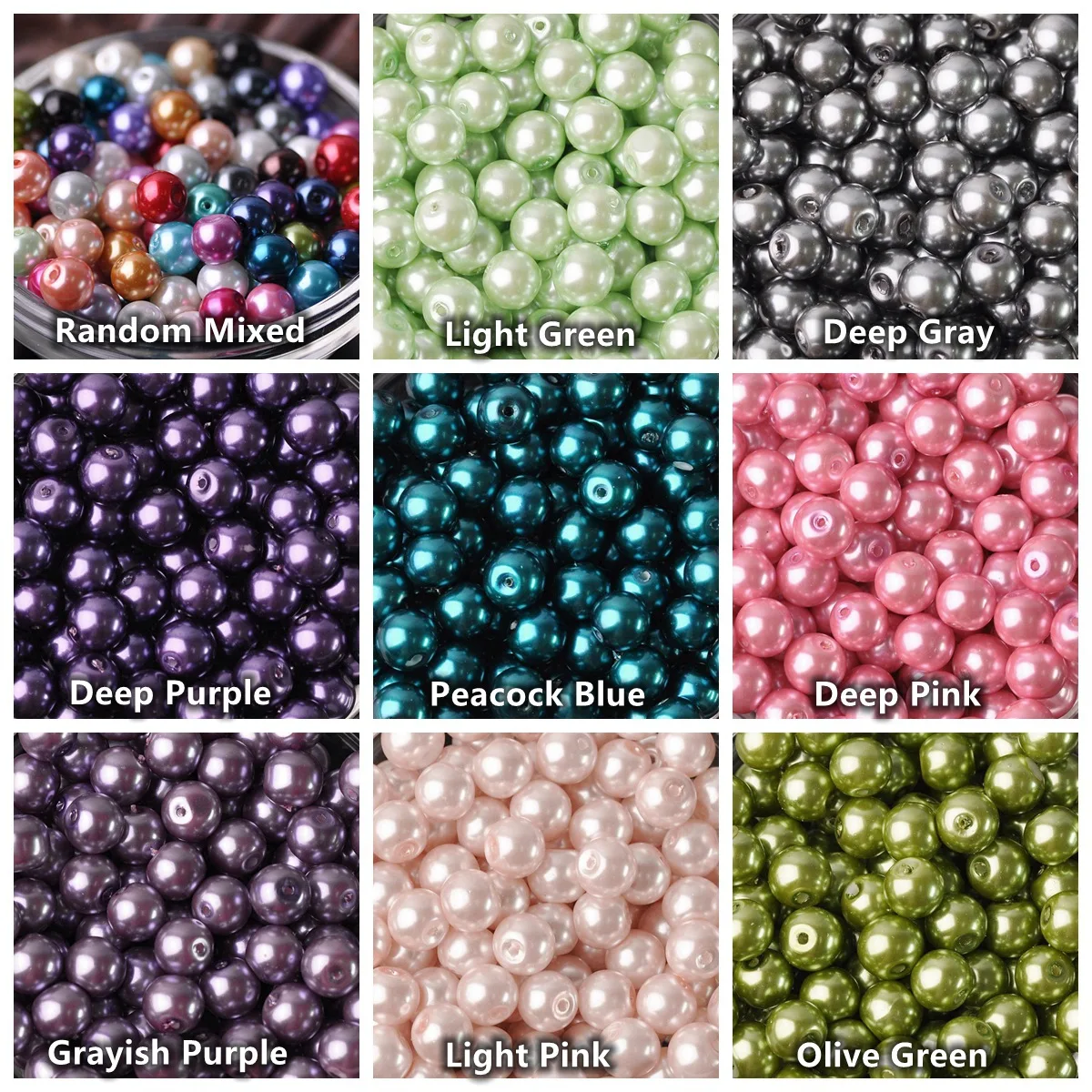 10~100pcs Round 4mm 6mm 8mm 10mm 12mm 14mm 16mm Lot Colors Pearl Coated Glass Loose Spacer Beads For Jewelry Making DIY Crafts