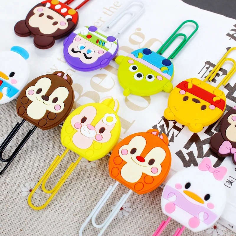 Disney Cartoon Mickey Minnie Mouse Friends Donald Daisy Duck Style Clip Bookmark High Quality Metal Students  Bookmark