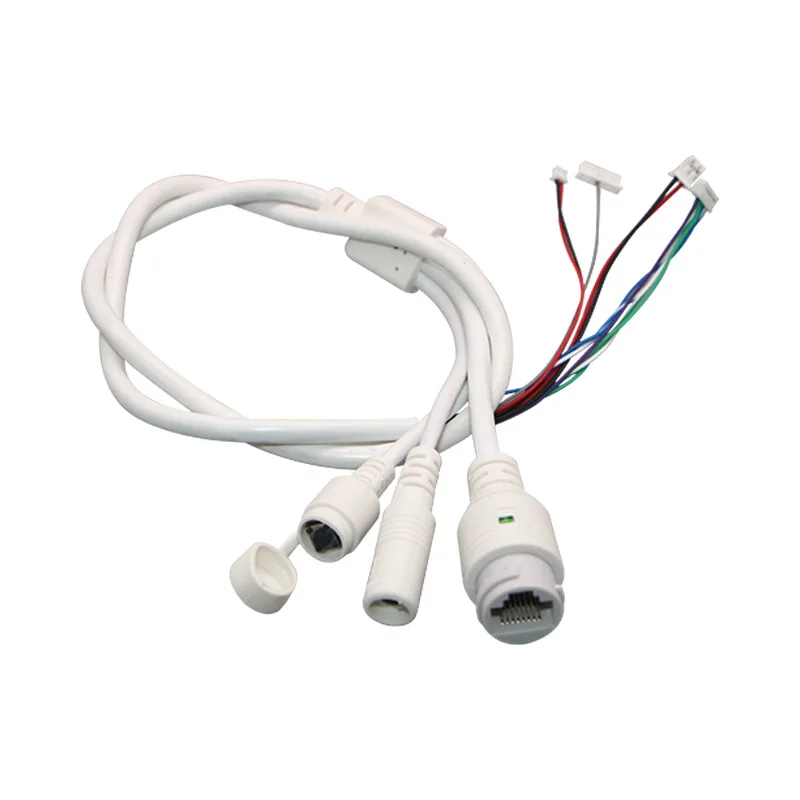CCTV POE IP Network Camera Módulo PCB, Video Power Cable Wire 65cm de comprimento Conectores RJ45 fêmea com terminais, À prova d'água