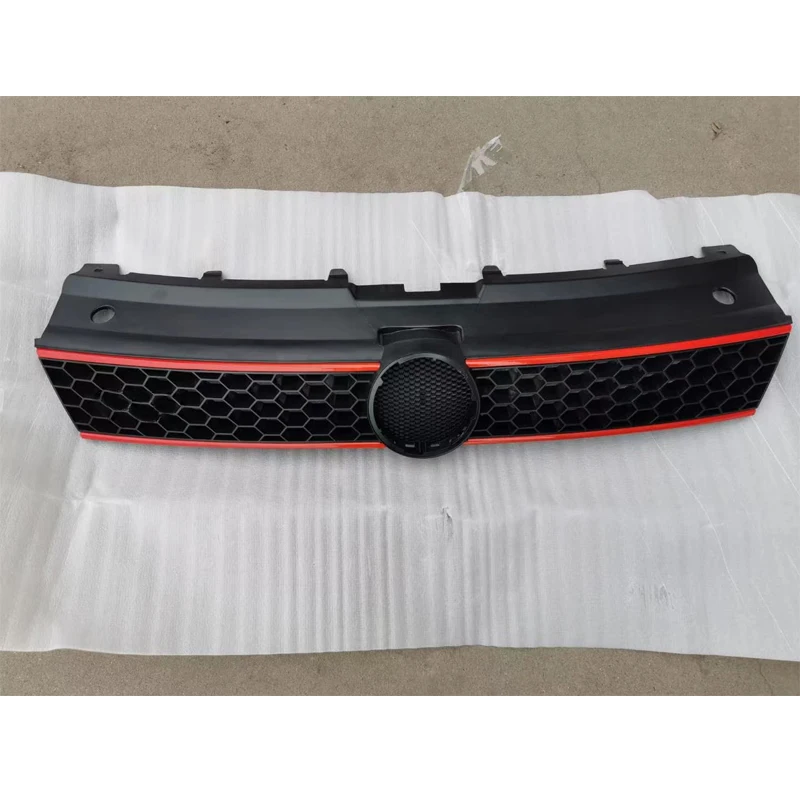 Racing Grille Honeycomb Grill Center Grille For Volkswagen VW Polo 6R 2009 2010 2011 2012 2013 ABS Front Bumper Mask Mesh Cover