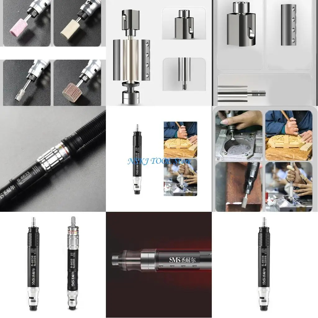 

L8RC Engraving Pen Air Die Grinder Grinding Mill Engraving Tool for Polishing Carving Small Pneumatic Grinder 1/4inch Collet