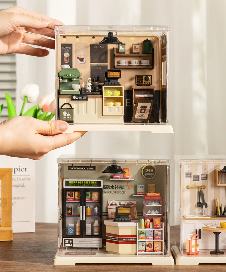 DIY Cabin Assembly Toys Miniature Scene Assembly Building Blocks Material Pack Figurines