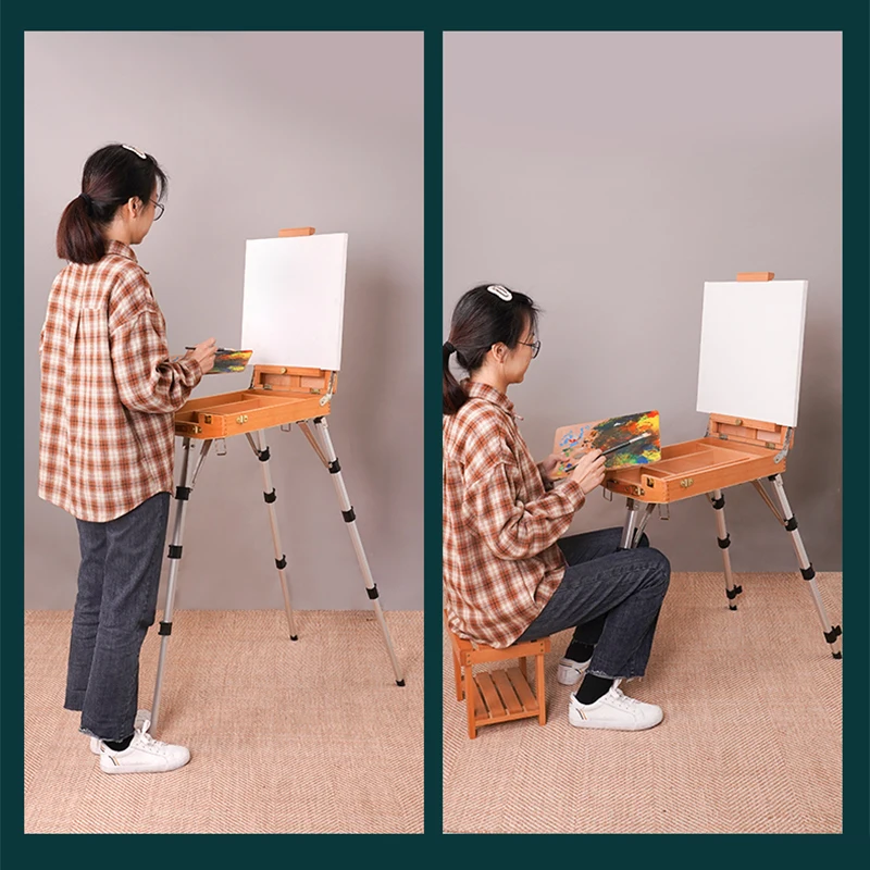 HX-5S Painting Easel Sketchbook for The Artist's Easel Table for Drawing Aluminum Alloy Artist Box Art Supplies Easel