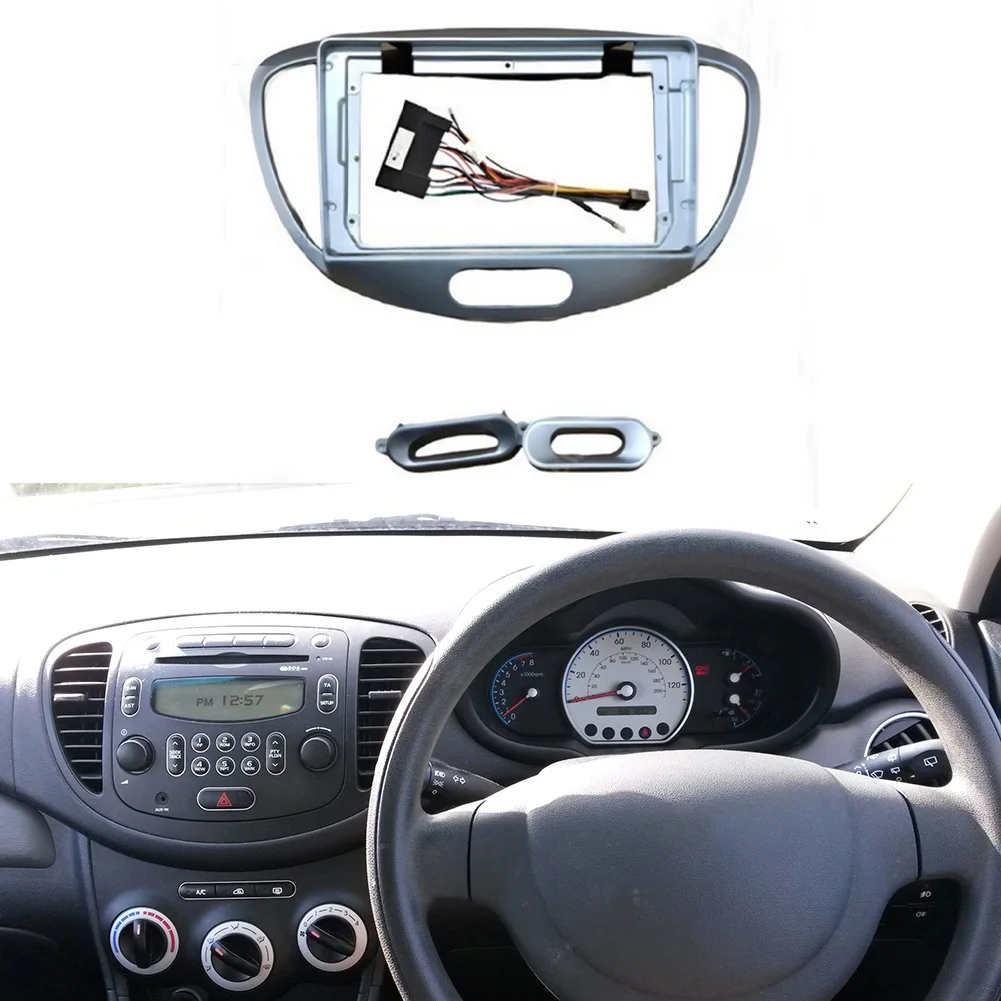 Radio Installation Kit Car for fascia Silver Professional Looking Dashboard Upgrade Car Silver Finish Radio Installation