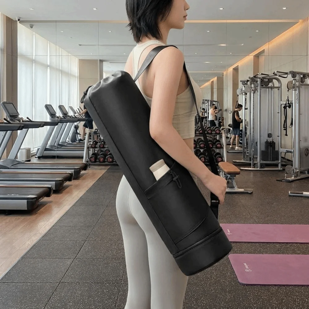 Large Capacity Yoga Mat Storage Bag Waterproof Adjustable Strap Fitness Mat Carrier Multifunction Drawstring Gym Yoga Bag